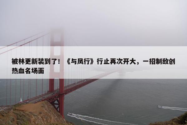 被林更新装到了！《与凤行》行止再次开大，一招制敌创热血名场面