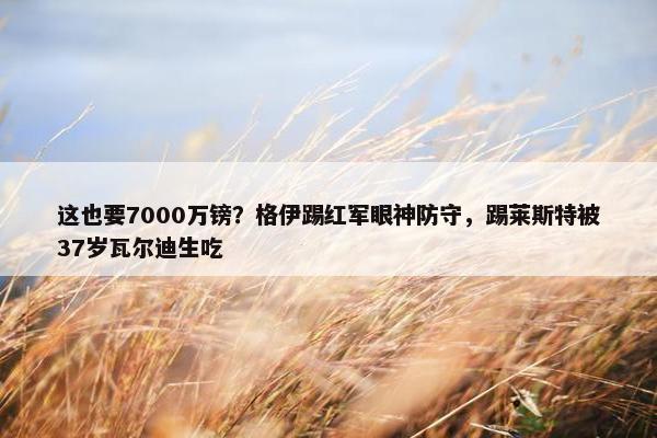 这也要7000万镑？格伊踢红军眼神防守，踢莱斯特被37岁瓦尔迪生吃