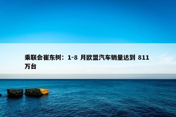 乘联会崔东树：1-8 月欧盟汽车销量达到 811 万台